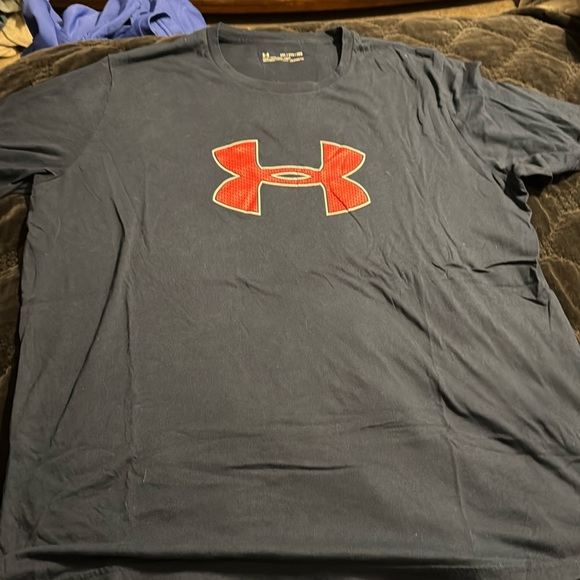 Under Armour, blue with red T-shirt size XXL. - Picture 1 of 4